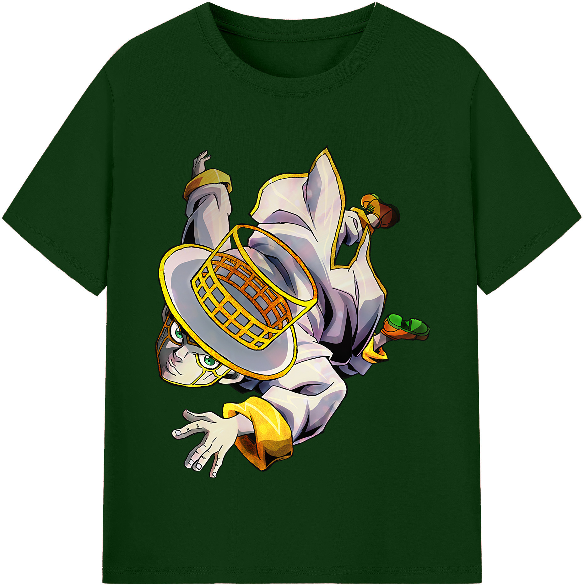 （画像用） ジョジョの奇妙な冒険 岸辺 露伴（きしべ ろはん） JoJo's Bizarre Adventure Rohan Kishibe 綿100％半袖Tシャツ（フロントプリント）